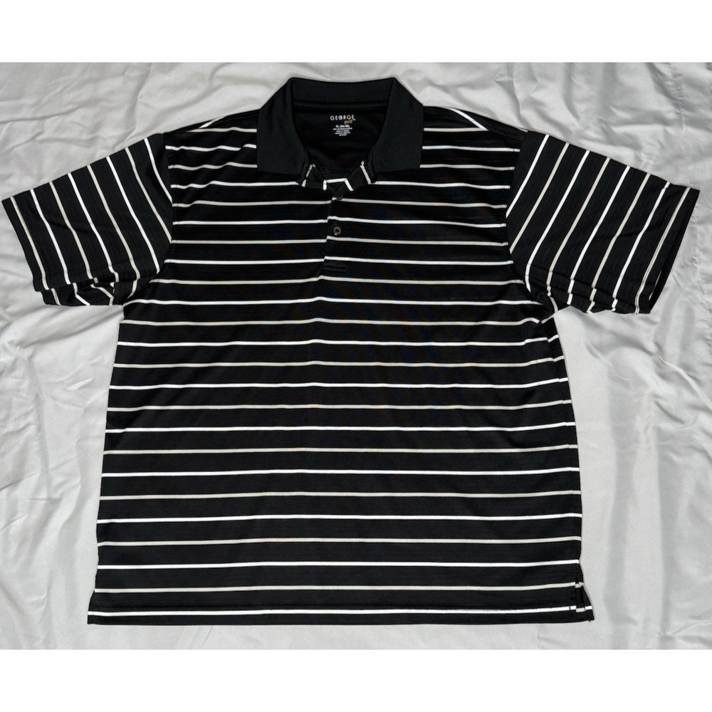 GEORGE GOLF SIZE XL (46/48) STRIPPED GOLF SHIRT
